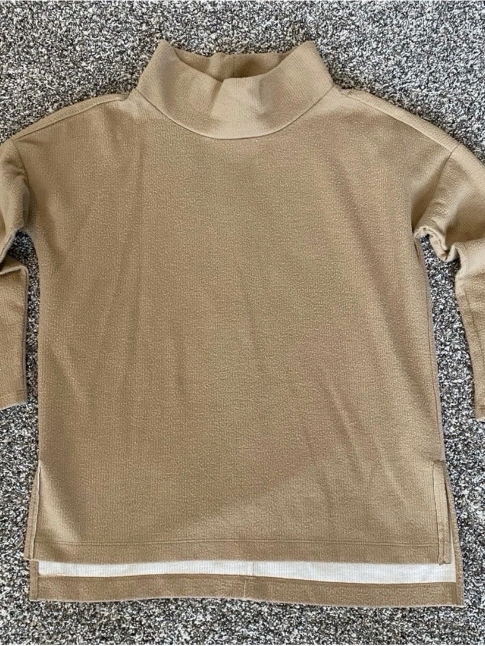 Anthropologie Mock Neck Sweater XS Beige Long Sleeve Pullover Womens Casual